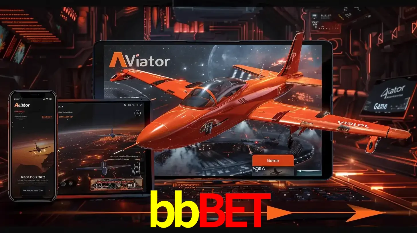 Apresentação tecnológica do jogo Aviator com um avião saindo da tela de um tablet, demonstrando a experiência imersiva em múltiplos dispositivos no bbbet.