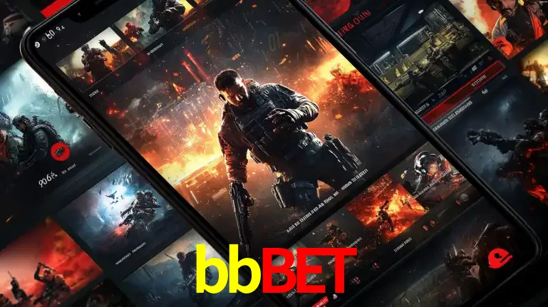 Tela de um celular exibindo uma galeria de jogos de tiro com temática militar, mostrando a variedade de e-sports disponíveis para apostas na plataforma de entretenimento bbbet.
