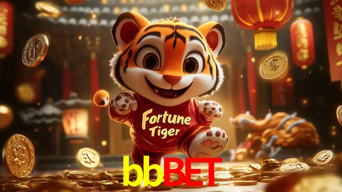 O alegre personagem do Fortune Tiger correndo sobre um caminho de moedas de ouro, simbolizando os grandes prêmios e a diversão do popular jogo de slot do bbbet.